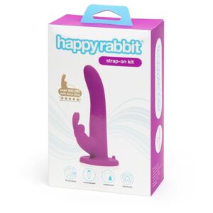 Happyrabbit Strap-On - bunny strap-on vibrator (purple)