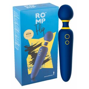 ROMP Flip Wand - nabíjací, vodotesný masážný vibrátor (modrý)