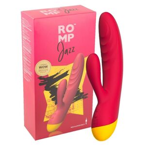 ROMP Jazz - nabíjací, vodotesný vibrátor na bod G s ramienkom na klitoris (tmavo ružový)