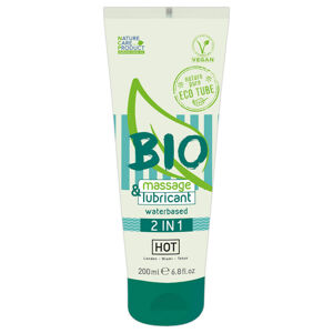 HOT Bio 2in1 – vegánsky lubrikant a masážný gél na báze vody (200ml)