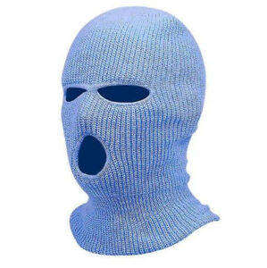 Balaclava - pletená maska s 3 otvormi (modrá)
