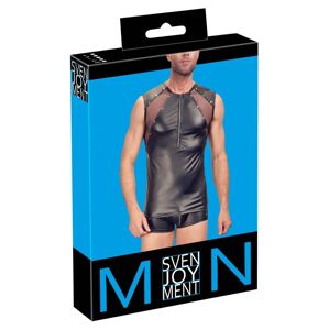 Svenjoyment - men's top with transparent zipper insert (black)