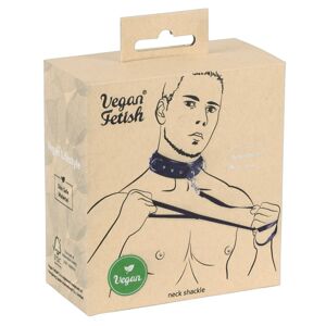Vegan Fetish - čierny nýtovaný obojok a vodítko