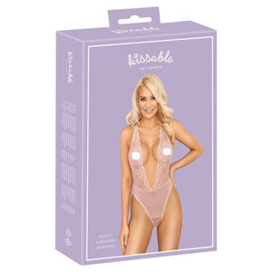 Kissable - low-cut lace bodysuit (pink)