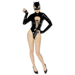 Black Velvet - Body Batwoman s dlhými rukávmi (čierne)