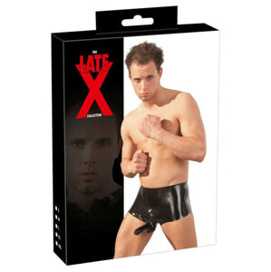 LATEX - boxerky s návlekom na penis (čierne)