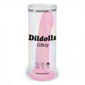 Dildolls Glitzy - silikonové dildo s prísavkou (ružové)