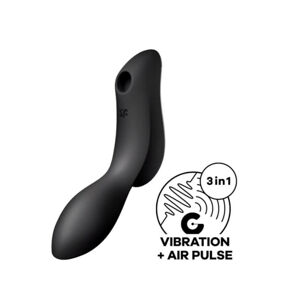 Satisfyer Curvy Trinity 2 - vzduchová vlna 2v1 vibrátor (čierny)