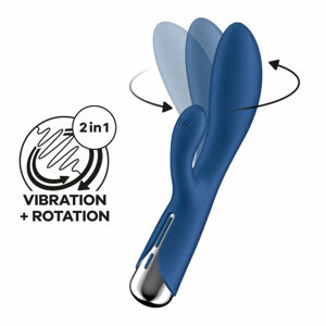 Satisfyer Spinning Rabbit 1 - rotačný vibrátor s klitorisovým ramenom (modrý)