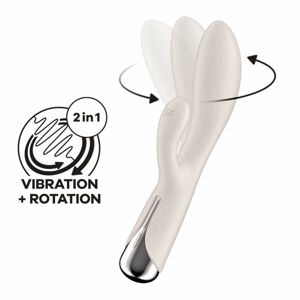 Satisfyer Spinning Rabbit 1 - rotačný vibrátor s klitorisovým ramenom (béžový)