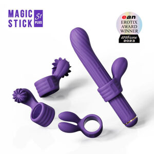 Magic Stick - vibrátor s vymeniteľnou paličkou (fialový)