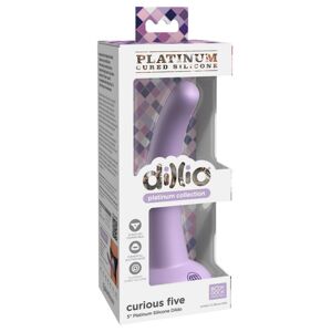 Dillio Curious Five - lepivé silikónové dildo (15 cm) - fialové