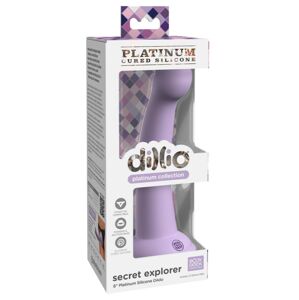 Dillio Secret Explorer - silikónové dildo s lepkavými prstami (17 cm) - fialové