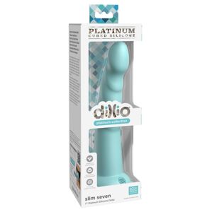 Dillio Slim Seven - stimulačné dildo s lepkavými prstami (20 cm) - tyrkysové