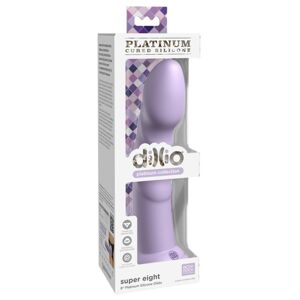 Dillio Super Eight - akrylové silikónové dildo s lepkavými prstami (21 cm) - fialové
