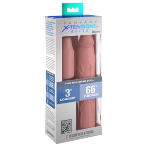 X-TENSION Elite 3 - nastaviteľný návlek na penis (prírodný)