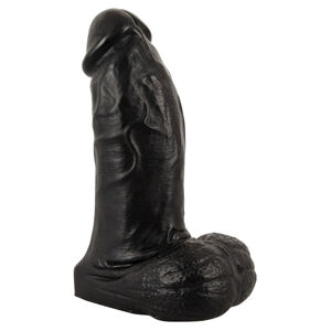 Realistixxx Real Giant - dildo s semenníkmi - 22 cm (čierna)