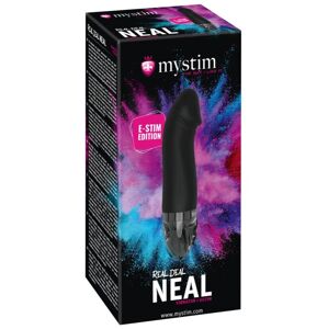 mystim Real Deal Neal E-Stim - dobíjací elektro vibrátor na penis (čierny)