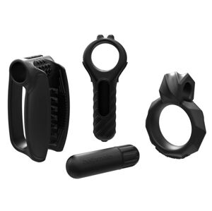 Bathmate Vibe Endurance - masturbator and penis ring set - 4 pieces (black)