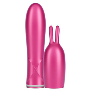 Durex Tease & Vibe - rechargeable rod vibrator and bunny clitoris attachment (pink)