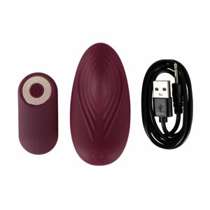 Panty Vibe - cordless, radio panty vibrator (burgundy) - in pouch