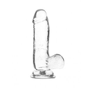 Addiction Crystal - Testikulárne dildo s nožičkami (priesvitné) - 15 cm