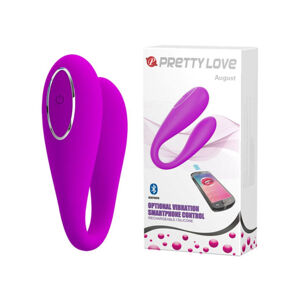 Pretty Love August - inteligentný, nabíjací vibrátor s ramenom na klitoris a bod G (ružový)