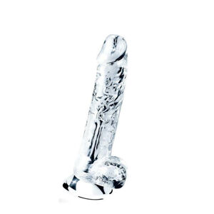 Lovetoy Flawless Clear - Suction Cup, Testicle Dildo - 19cm (Transparent)