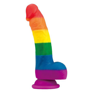Lovetoy Prider - realistický silikónový dildo - 19 cm (dúhový)
