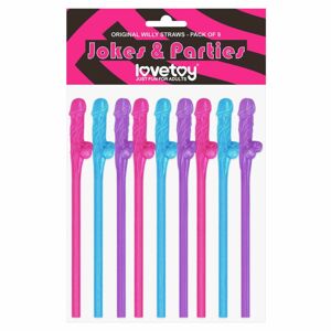 Lovetoy - realistické penisové slamky (ružovo-modro-fialové)