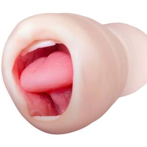 Tracys Dog Cup – realistický masturbátor umelé ústa so zubami (telová farba)
