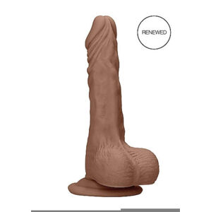 RealRock Dong 9 - realistické dildo s penisom (23 cm) - tmavé prírodné