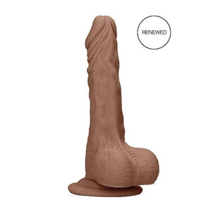 RealRock Dong 10 - realistické dildo s penisom (25 cm) - tmavé prírodné