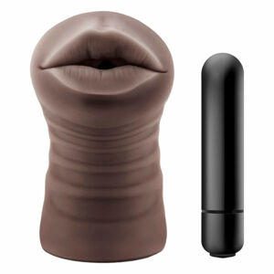 Enlust Krystal - Vibrating Artificial Mouth with AI Pictures (Brown)