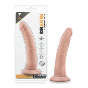 Dr. Skin 7 - upínateľné realistické dildo - prírodné (17,5 cm)