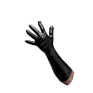 Pleasure Fister - textúrované rukavice na fisting (čierne)