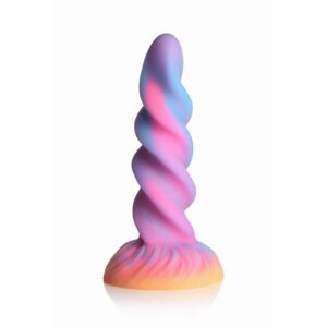 Creature Cocks Moon Rider - svietiace dildo s jednorožcom (fialovo-ružové)