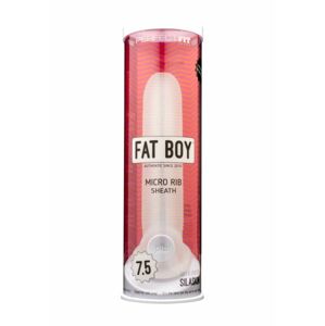 Fat Boy Micro Ribbed - návlek na penis (19 cm) - biela