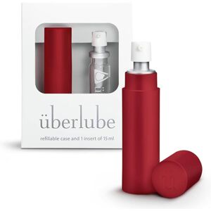 Überlube - Cestovné puzdro silikónový lubrikant - červený (15 ml)