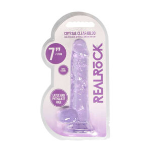 REALROCK - priesvitné realistické dildo - fialové (17cm)