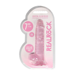 REALROCK - priesvitné realistické dildo - ružové (17cm)