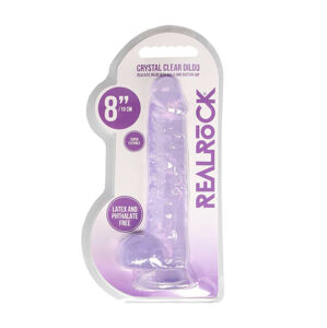 REALROCK - priesvitné realistické dildo - fialové (19cm)