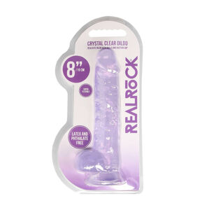 REALROCK - priehľadné realistické dildo - fialové (19cm)