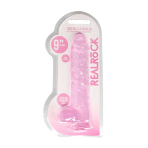 REALROCK - průhľadné realistické dildo - ružové (22 cm)