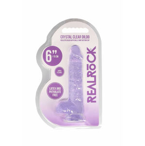 REALROCK - priesvitné realistické dildo - fialové (15cm)