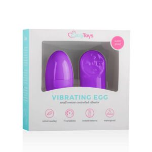 Easytoys - vibračné vajíčko so 7 rytmami a diaľkovým ovládačom (fialové)