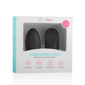 Easytoys - 7-rýchlostné vibračné vajíčko s diaľkovým (čierne)