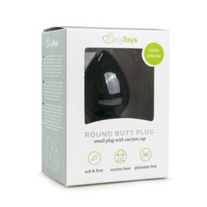 EasyToys Round Butt Plug XL - análny kolík (čierny) - extra veľký