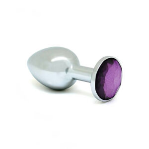 Rimba XS - fialové kovové análne dildo (strieborné)