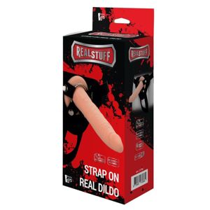 RealStuff Strap-On - úzke páskové dildo (prírodné)